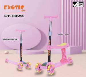 Skuter Mainan Anak Exotic ET HB 206 Musik Lampu Scooter Lipat / Mainan Anak Skuter HB208 HB209 HB211 HB210 HB012 / PMB SK120