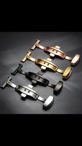Stainless Steel Butterfly Buckle Push Watch Band Clasp Deployment Watchbands Buckles 10 12 14mm 16mm 18mm 20mm 22mm Accessories
