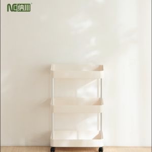 NACHUAN 3/4 Tier Multifunction Storage Trolley Rack Office Shelves Home Kitchen Rack Plastic Storage Rack With Wheels