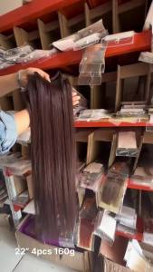 100% Brazilian Human Remy Hair Extensions 16"-24" Clips-in 4pcs Set 140g-160g Four Pieces 1x20cm 1x15cm 2x10cm Natural ZZHAIR
