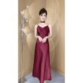 Đầm đuôi cá satin acetate phong cách Pháp cho mùa hè. 