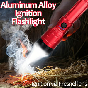 Flashlight Lighter & Power Bank ComboRechargeableZoomable Super Bright Beam5 Modes Flashlight for Outdoor Camping Emergency