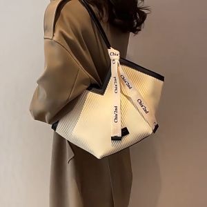 Tote กระเป๋าสะพาย PU อินเทรนด์ กระเป๋าถือลำลองสตรีและกระเป๋าสตางค์ แฟชั่นความจุขนาดใหญ่