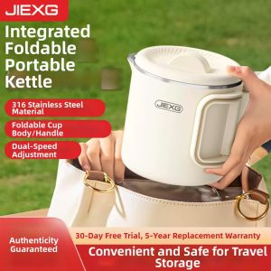 JIEXG | Travel-friendly Foldable Steel Electric Kettle