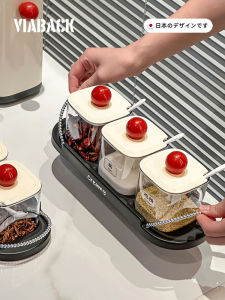 Dopamine Colored Kitchen Spice Bottle round Ball Shape with Knife Holder Wall Mounted Storage Container Luxury Style PET+PP