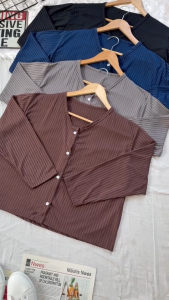 เสื้อยืดหญิง แฟชั่น Plus Size แขนยาว คอกลม ผ้าฝ้ายนุ่ม ไซส์ 40-52