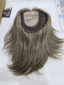 วิกปิดผมบางผสมผมขาว สำหรับคนแก่ ผู้ใหญ่สูงวัย ผมแท้100% ทอหนา ย้อมสีได้ มีแสกหนังศีรษะ งานพรีเมี่ยม