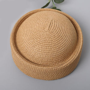 Straw Pillbox Hat Summer Beret Sun Hats Japanese Retro Weeding Fedora Hostess Fashion Millinery Fascinator Designer Painter Hat