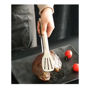 Kẹp gắp thức ăn inox Dụng cụ gắp đồ nướng đồ ăn gắp đá nhà bếp nhà hàng có đầu khía-HAUSE