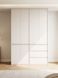 Creamy Style Drawer Storage E0 Solid Wood Wardrobe