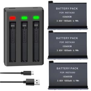 New 3 Slots/Dual USB Charger/Cargador For Insta 360 ONE X3 Battery Charger Insta36 One x3 Battery Panoramic Camera Accessories