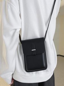 Túi Đeo Chéo Mini Phong Cách Retro Màu Trơn Vuông Đứng Túi Điện Thoại Di Động Thời Trang Cao Cấp Túi Vuông Nhỏ Có Nắp Mở