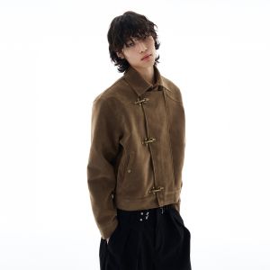 WLNEXT | Vintage American Aviator Suede Jacket Brown