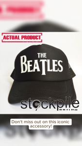 THE BEATLES BAND BLACK  TRUCKER/NET CAP