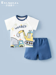 Baby Boy Girl Summer Outfit Short Sleeve T-Shirt Shorts Set Cotton Casual Combination Baby Clothes Boys Girls Ensemble