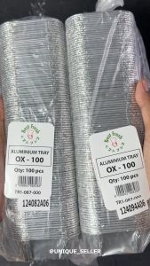 [Isi10] Aluminium Foil Cup OX 100 + Tutup Mika Bestfresh / Alufoil Tray Kotak Kecil OX 100 Tanpa Tutup Best Fresh / Aluminium Foil Cup OX100 + Tutup Mika 7x7 7.5x7.5 75x75 cm / Alufoil Tray Aluminium Foil Alufoil Pastel Tutup Kotak OX100