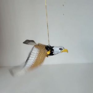 【Local Warehouse】Door Hanging Simulation Interactive Bird Cat Toy/ Pet Supplies Imitation Flying Eagle Parrot Funny Toy Bird Repellent Hanging Eagle with Music Flying Bird Scarer Flying Bird