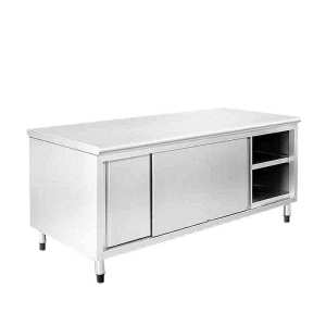Lecon | Commercial Kitchen Work Table Stainless Steel With Sliding Door Storage Customizable