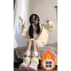 Kitty Cat Print Loose Hooded Zipper Sweatshirt Womens Open Cardigan Sweet New Style INS Outerwear Autumn Winter Trend Brand