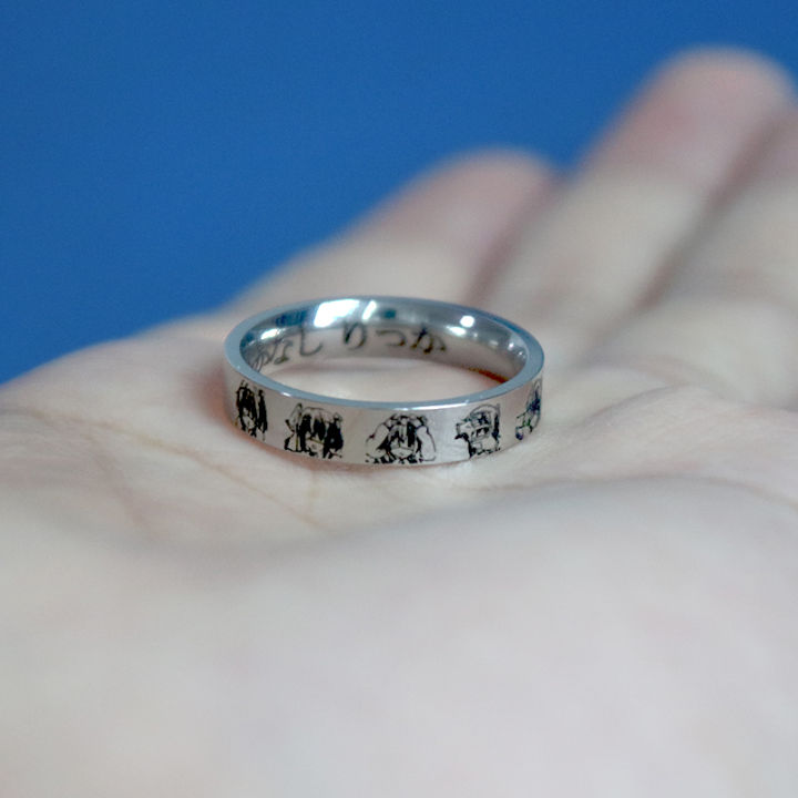 Anime Takanashi Rikka Titanium Steel Commemorative Ring 