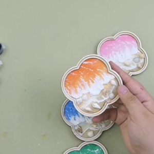 DIY Quartz Sand Fridge Magnet Material Kit 3D Texture Painting Frame Refrigerator Sticker Handmade Craft Set With Seashell