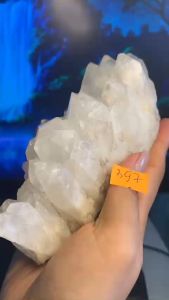 cụm tinh thể đá Thạch Anh trắng pha lê Clear Quartz tự nhiên chóp nhọn to chiều tài lộc năng lượng cao mã 397