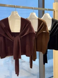 อาเจีย ซิสเตอร์ คลาสสิค หลากหลาย ผ้าคลุมไหล่ใส่สบาย ขนสัตว์ เรียบง่าย ทันสมัย เลซี่ ทรีซีซั่น ยูนิเวอร์แซล ผู้หญิง เสื้อสเวตเตอร์ถัก