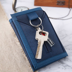 Canvas Three-Fold Short Wallet for Boys Student Trendy Korean Version High School Teen Simple Small Leather Keychain Wallet