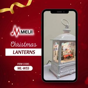 Christmas Decor - Snow Lantern w/ Santa and Snowman
