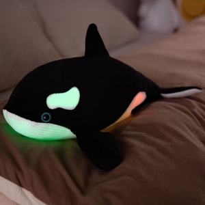 28/40cm luminous killer whale shark stuffed plush toy figurine cartoon anime cute childrens birthday gift pillow fun doll