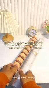 Wallpaper Sticker Dinding Motif Wood Panel Ukuran 45 cm x 8 Meter