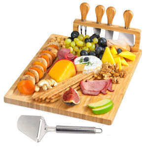 Bamboo Cheese Board and Charcuterie Boards Set & Serving Tray for Meat and Wine Bridal Shower Housewarming Gifts New Home