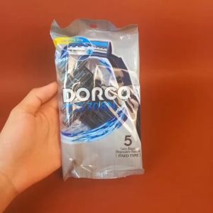 stationery Dorco Twin-Blade Shaver Tg708N - Disposable Razors Fixed Type Lubricating Strip - 5 PCS