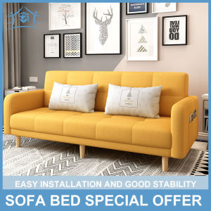 Nordic fabric sofa bed special offer 2-person sofa 1.4M/1.8M double sofa bed folding dual-use living room sofa multi-function sofa big sale send two pillows