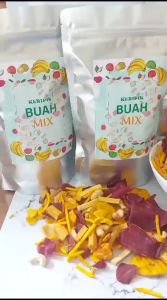 Snack Keripik Viral Cemilan Sehat Keripik Buah Mix Crispy Buah Kering Dried Fruit Chips Snack Buah