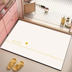 VIKAMA Đen Viền Trắng Thảm Tắm Chống Trơn Trượt Thấm Hút Nước Hiện Đại Tối Giản Phòng Tắm Thảm Trải Sàn Cho Vòi Sen Nhà Trang Trí Phòng Tắm