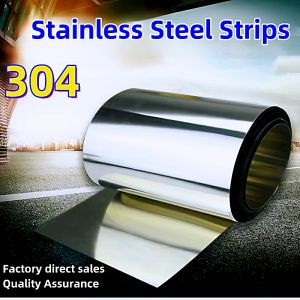 304 Stainless Steel Strip Thin Steel Sheet Coil Strip Steel Bar 301 Industrial Spring Steel Processing Customized 0.05 0.1 0.2 0.3mm Factory Outlet