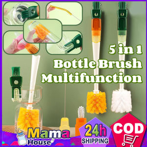 Bottle Brush Bottle Cleaner Detachable Long Handle 5 in 1 Bottle Cleaning Brush Multifunctional Brush Baby Bottle Tumbler Feeding Cleaner Set