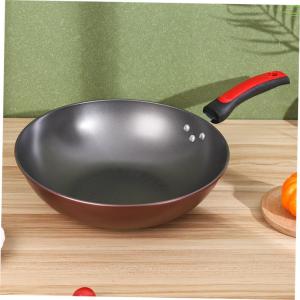 Non-Stick Induction Cooker Frying Pan 32cm Iron Wok Universal for Gas And Electromagnetic Stove Rust-Resistant Kitchen Cooking Utensil