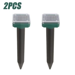 1/2/4pcs Ultrasonic Solar Power Pest Outdoor Repellent for Snake Mosquitoes Mouse Mole Animal LED Light Repeller Yard Garden
