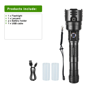New 15000mAh White Laser Flashlights 28000000LM Ultra Bright LED Flashlight USB Rechargeable Zoom Lantern Outdoor Camping Torch