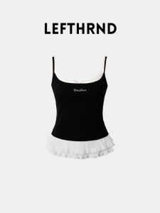 Korean Sweet Spicy Two-Piece Set Womens Summer Commute Short Top Outerwear Vest Butterfly Knot Casual Fashion plus Size