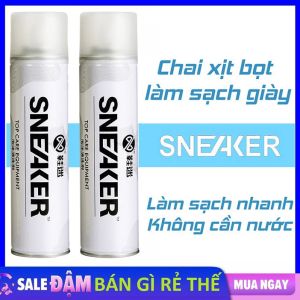 Chai Xịt Tạo Bọt Vệ Sinh Giày Khô Sneaker Cao Cấp 300m Làm Sạch Không Cần Nước - Xịt Tạo Bọt Vệ Sinh Giày Cao Cấp tốc tiết kiệm thời gian Tẩy trắng giầy dép Vệ sinh giày túi xách siêu sạch