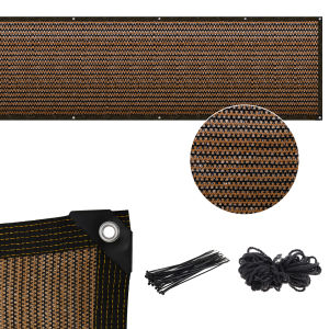Privacy Fence Screen 120GSM Mesh Shade Net Cover with 50 Zip Ties and 10m Rope 3.28×19.68ft Effective Shading Fence Panels