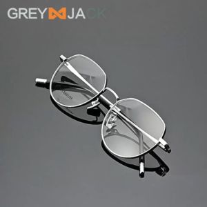 Grey Jack Kacamata Frame Bahan Titanium Ringan Fashion Simple Ringan Kokoh Bisa Minus Antiradiasi Blueray Bluecromic 61001
