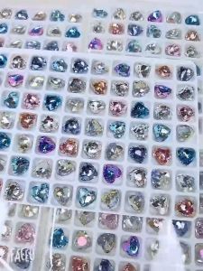 Mix Color Full set Heart Shape Diamond Sparkling Diamond AA Nail Acc Nail Deco 1set 20pcs / 84pcs 8mm x 8mm skycitynails