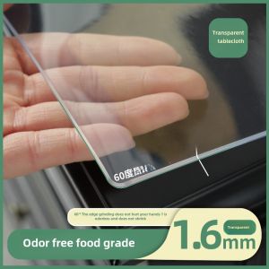 Table Mat Heat Proof Mat High Temperature Resistant Desktop Soft Glass PVC Tablecloth Waterproof Oil-Proof Disposable Transparent Coffee Table Protective Pad