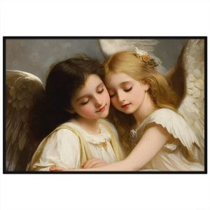 Tranh phục hưng thiên thần. Tranh treo tường dán tường sơn dầu canvas trang trí. CGI-1763