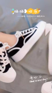 ส่งจากไทย รองเท้าผ้าใบแฟชั่นผู้หญิง รองเท้าลำลองแบบสวมใส่สบาย รุ่นTP458