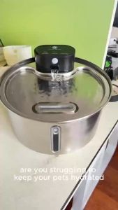 【160 days battery life】Stainless steel cat water fountain dog water dispenser 5000mAh 3 modes Biosensing Pets wireless water fountain pet water dispenser cat water dispenser drinking fountain for cat